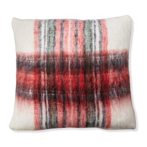 Red Multi Tartan Check Throw Pillow Perfect for Christmas Decor