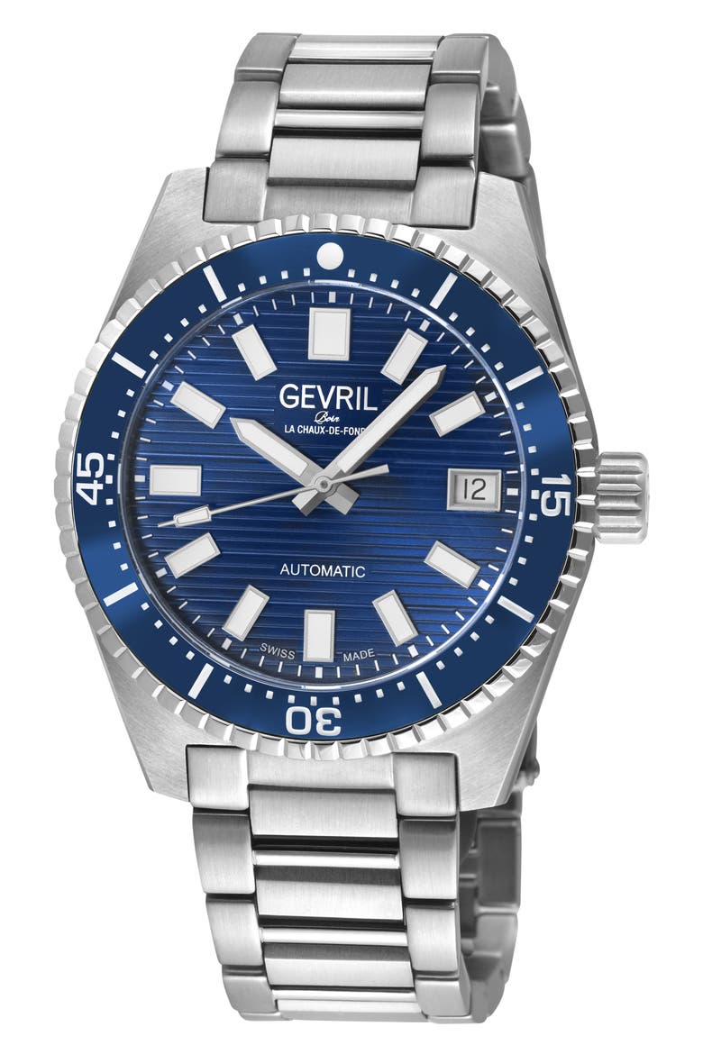 Atlantic Avenue Automatic Bracelet Watch, Main, color, SILVER