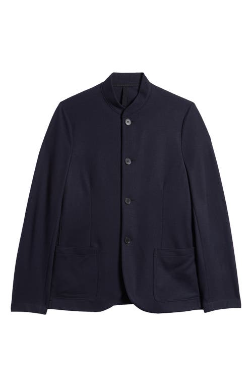 Harris Wharf London Felted Wool Button-Up Jacket in Navy Blue 