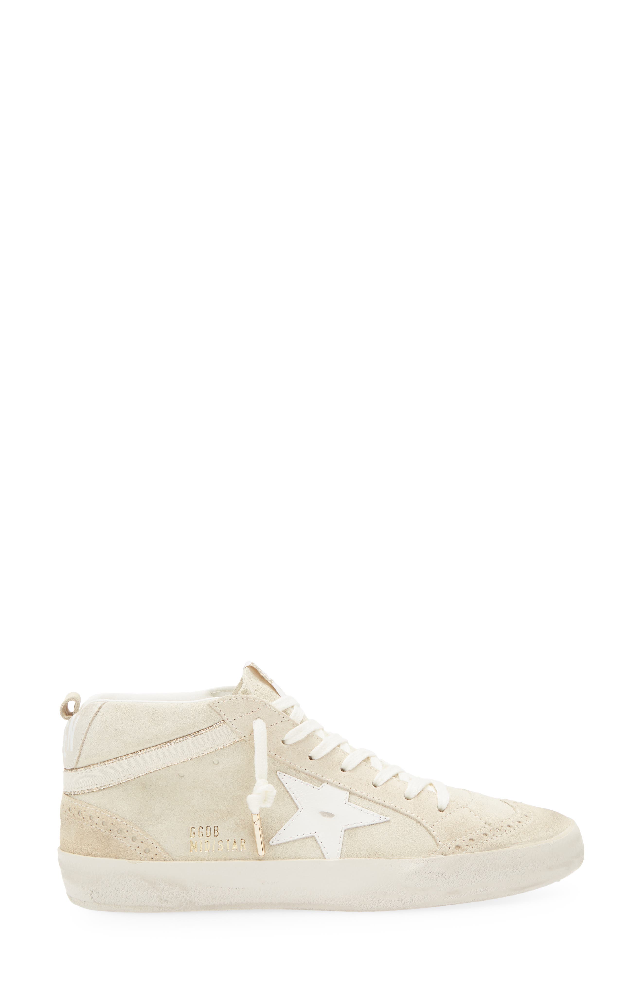 Golden Goose Mid Star Sneaker, Alternate, color, Seedpearl/ Eggnog/ White