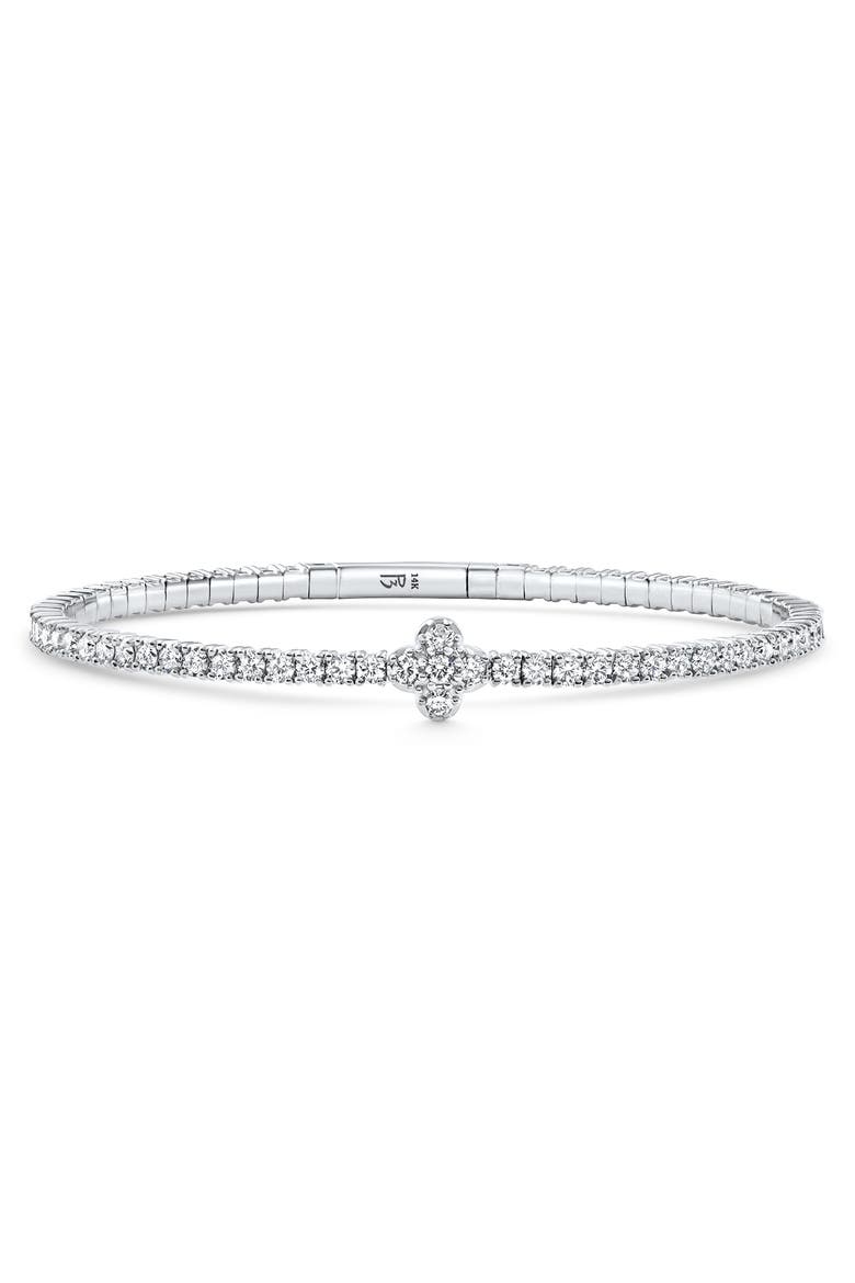 3.70Ct Diamond Flexible Tennis Bangle Bracelet 14k Gold Lab Grown, Alternate, color, 14k White Gold