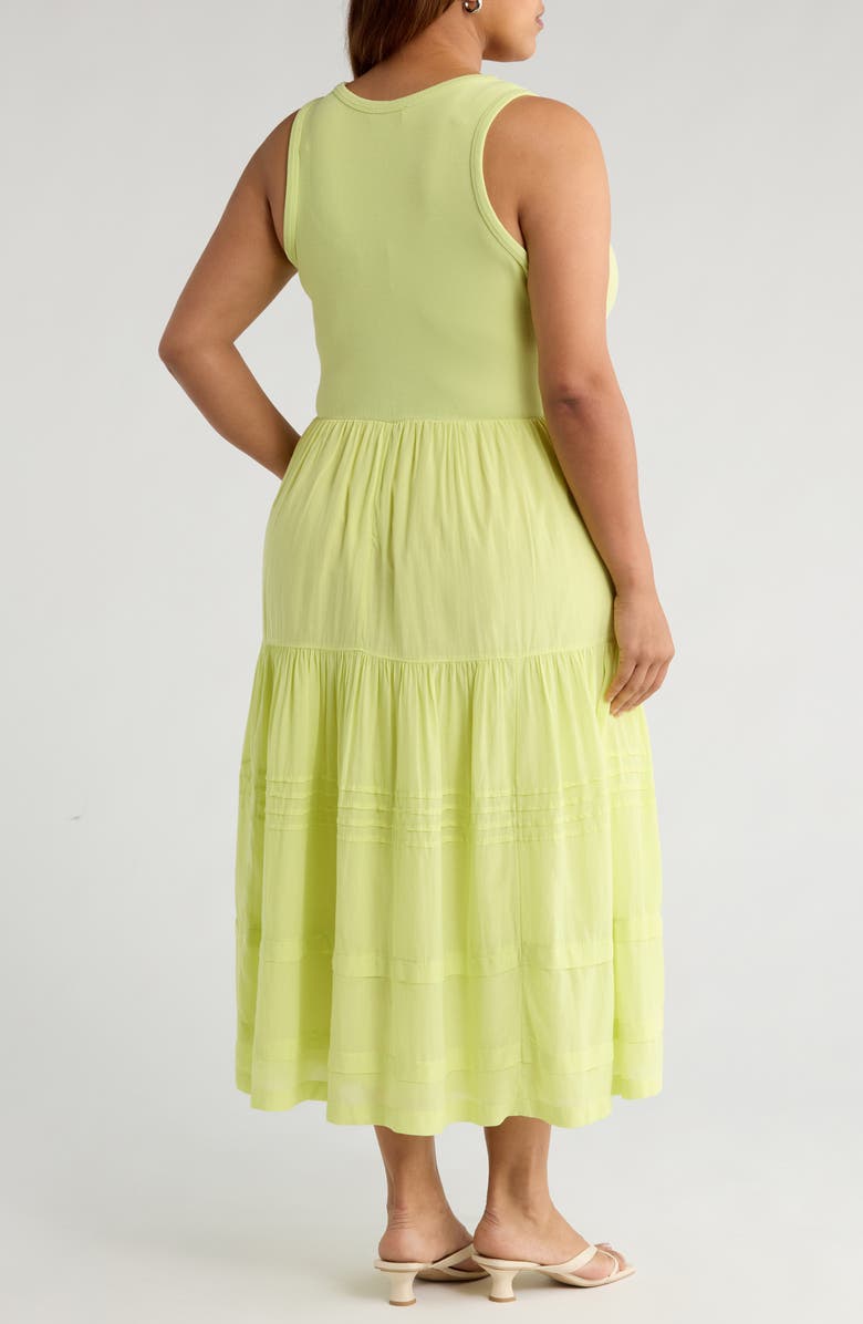 Treasure & Bond Mixed Media Cotton Blend Maxi Dress, Alternate, color, Green Finch