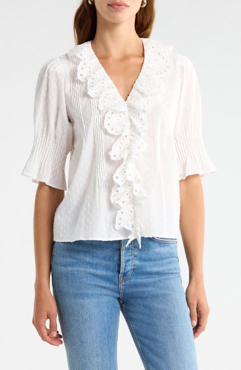 Flounce Ruffle Cotton Top