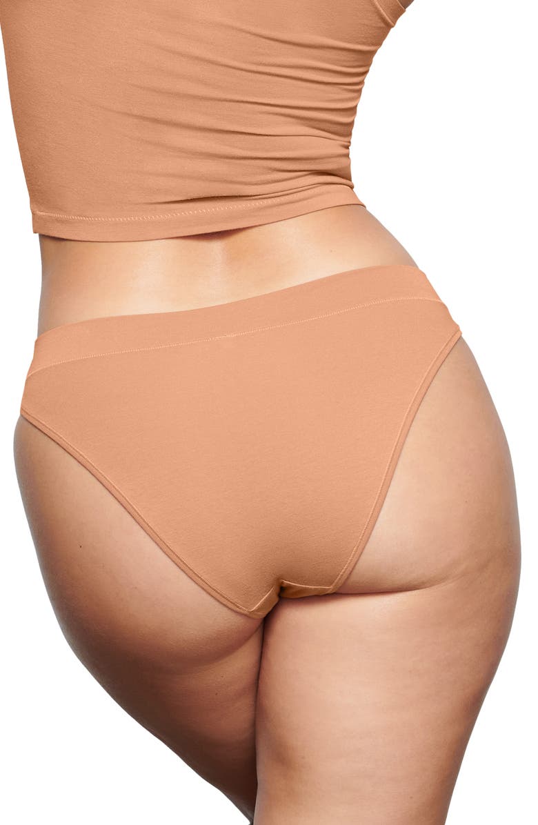 SKIMS Stretch Cotton Jersey Cheeky Tanga, Alternate, color,