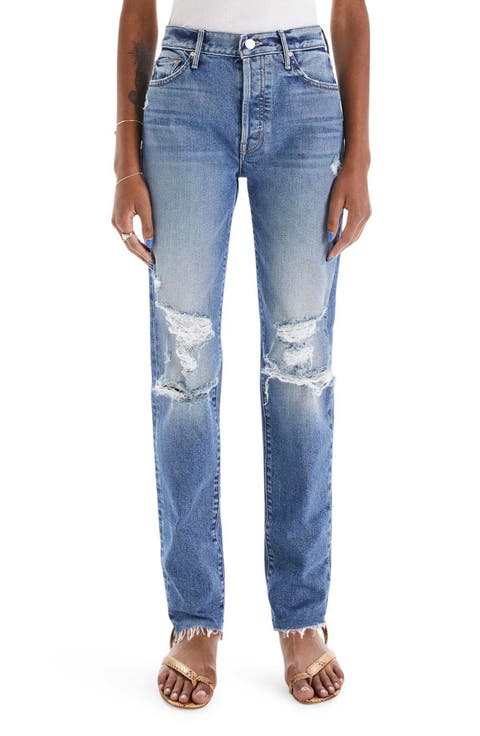 The Trickster Ripped Ankle Straight Leg Jeans (Thrill Seeker)