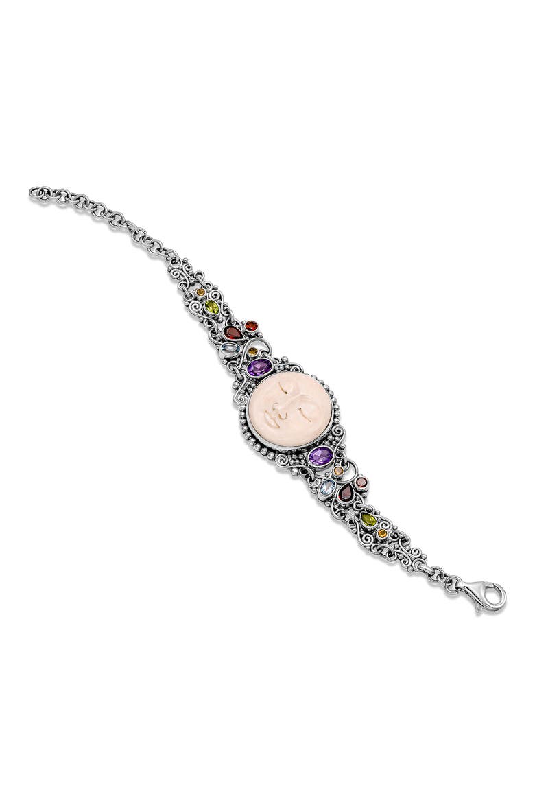 Multistone White Bone Bracelet, Main, color, MULTI
