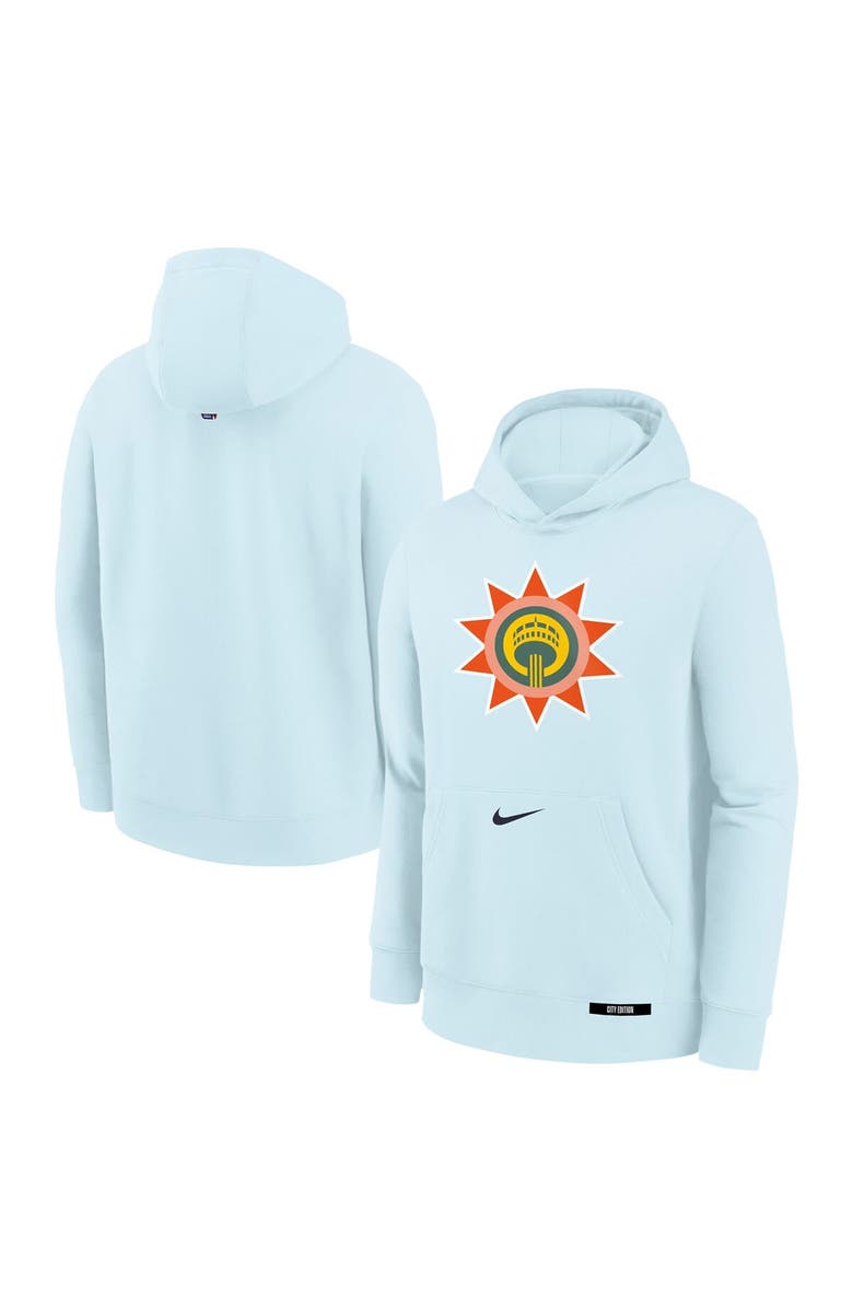 Nike Youth Nike  Light Blue San Antonio Spurs 2024/25 City Edition Club Fleece Pullover Hoodie, Main, color, 