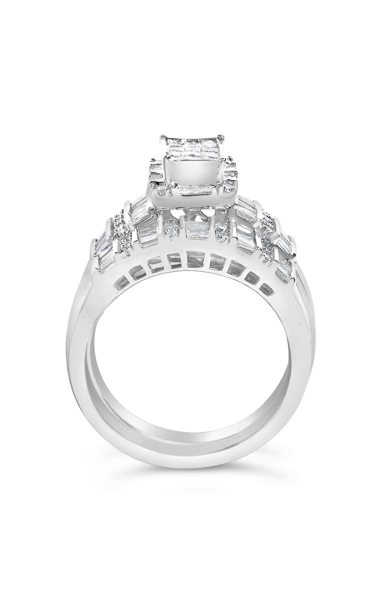 Haus of Brilliance Sterling Silver 1.0 Cttw Diamond Composite Head Bridal Engagement Ring Set, Alternate, color, Silver