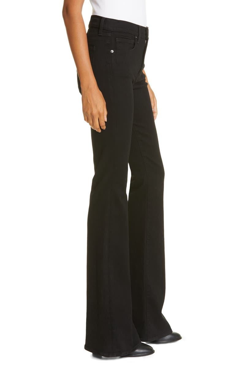 Veronica Beard Beverly High Waist Skinny Flare Leg Jeans, Alternate, color, Onyx