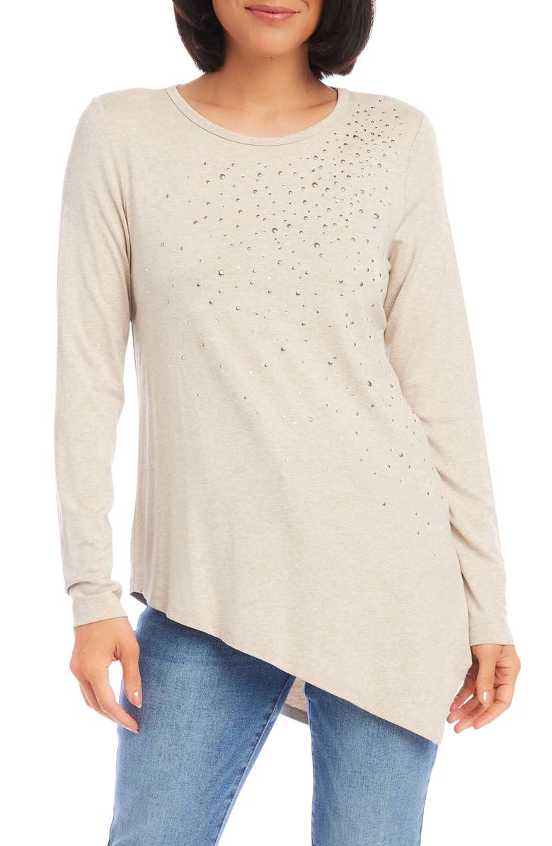 Karen Kane Embellished Asymmetric Top, Main, color,