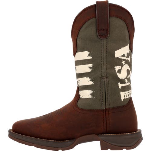 Durango Army Green Usa Print Western Boot In Brown