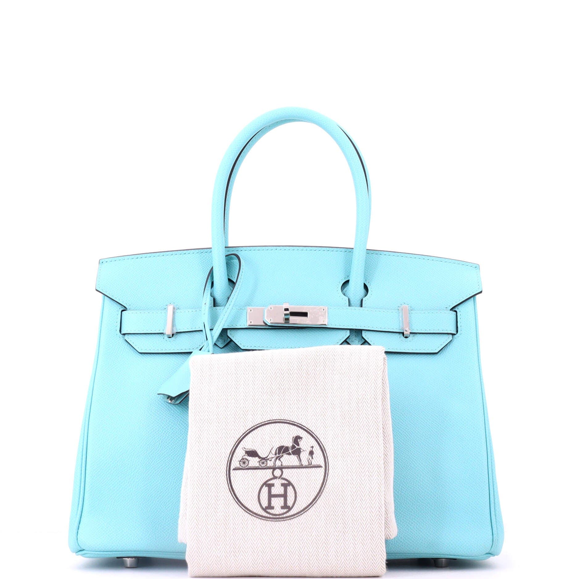 Birkin Handbag Blue Epsom with Palladium Hardware 30, Alternate, color, Blue