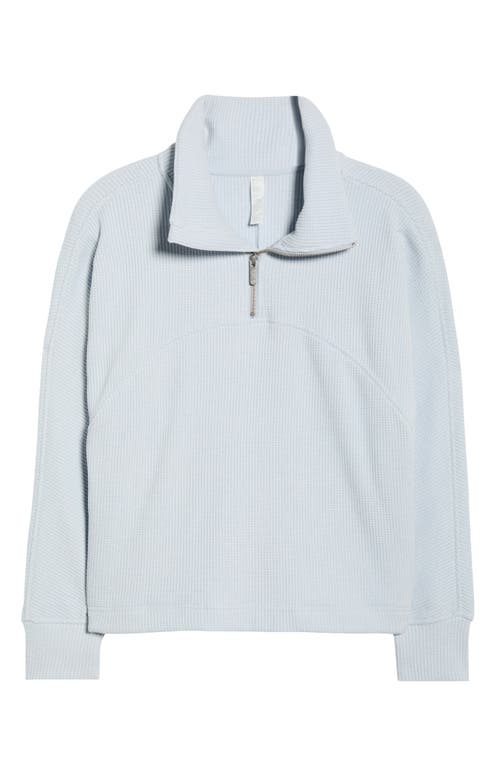 Zella Half Zip Waffle Stitch Sweatshirt In Blue