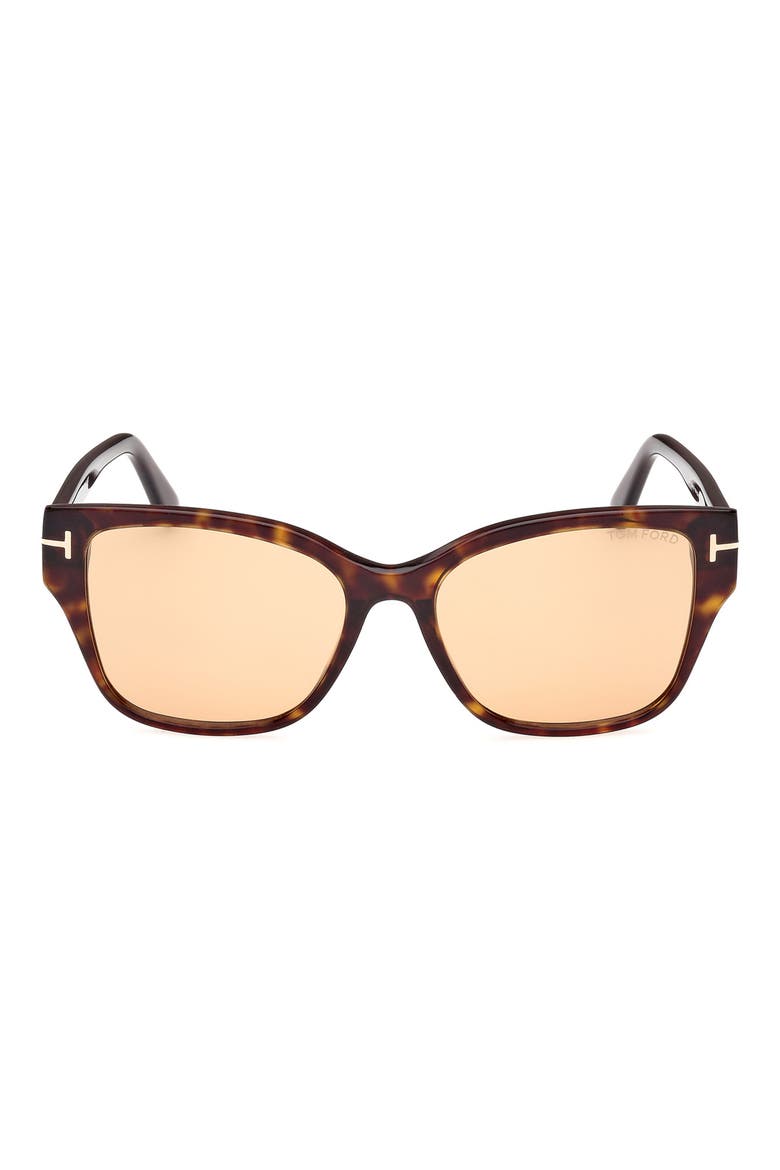 Elsa 55mm Butterfly Sunglasses, Main, color, DARK HAVANA ECO / T LOGO