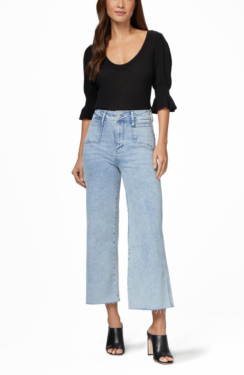 PAIGE Magnolia Pointelle Scoop Neck Sweater, Alternate, color, Black