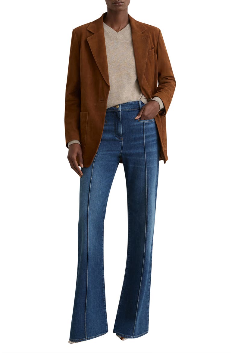 Claude Flare Jeans, Alternate, color, MID BLUE