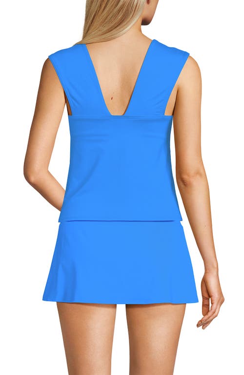 Lands' End Womens Square Neck Underwire Square Back Tankini Swimsuit Top In Freshwater Blue