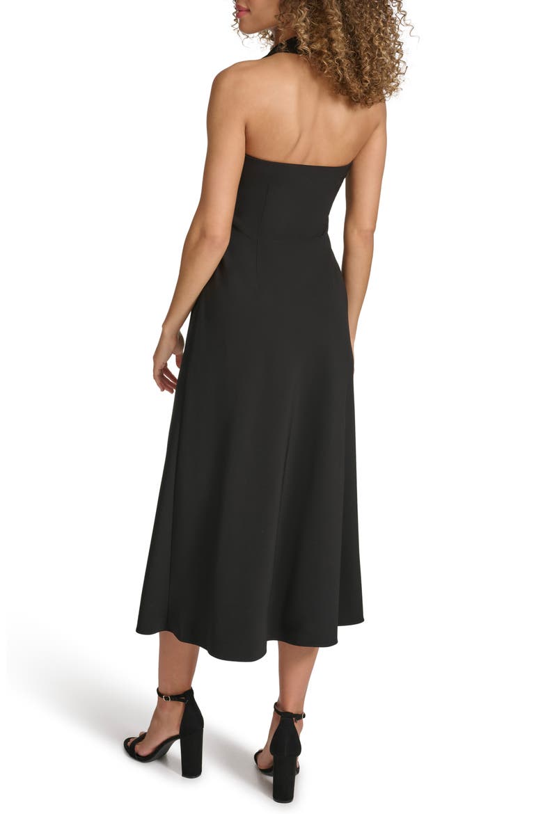 Halter Midi Dress, Alternate, color, BLACK