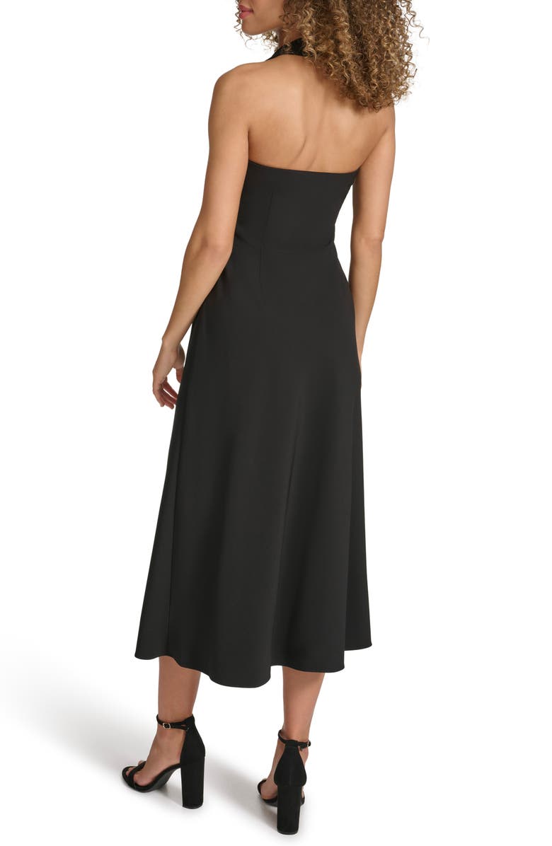 Siena Halter Midi Dress, Alternate, color, Black