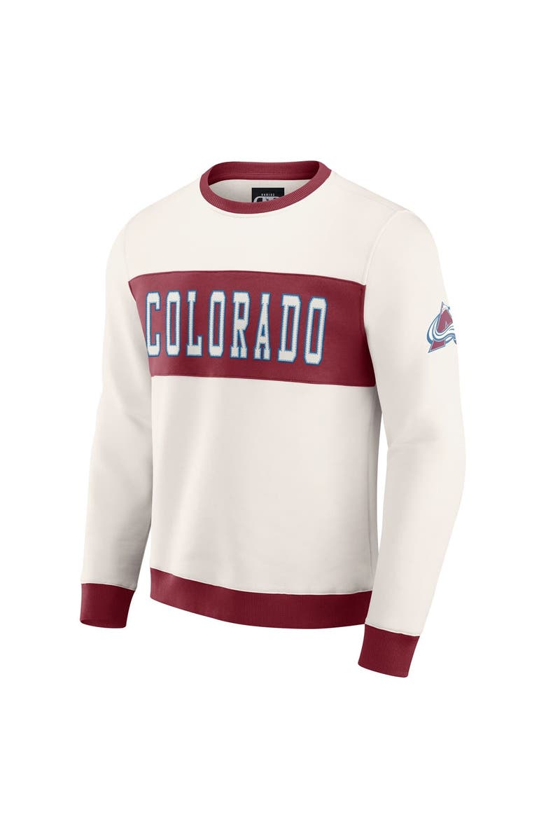 Darius Rucker Collection by Fanatics Men's Darius Rucker Collection by Fanatics Cream Colorado Avalanche Colorblock Pullover Sweatshirt, Alternate, color, Cream