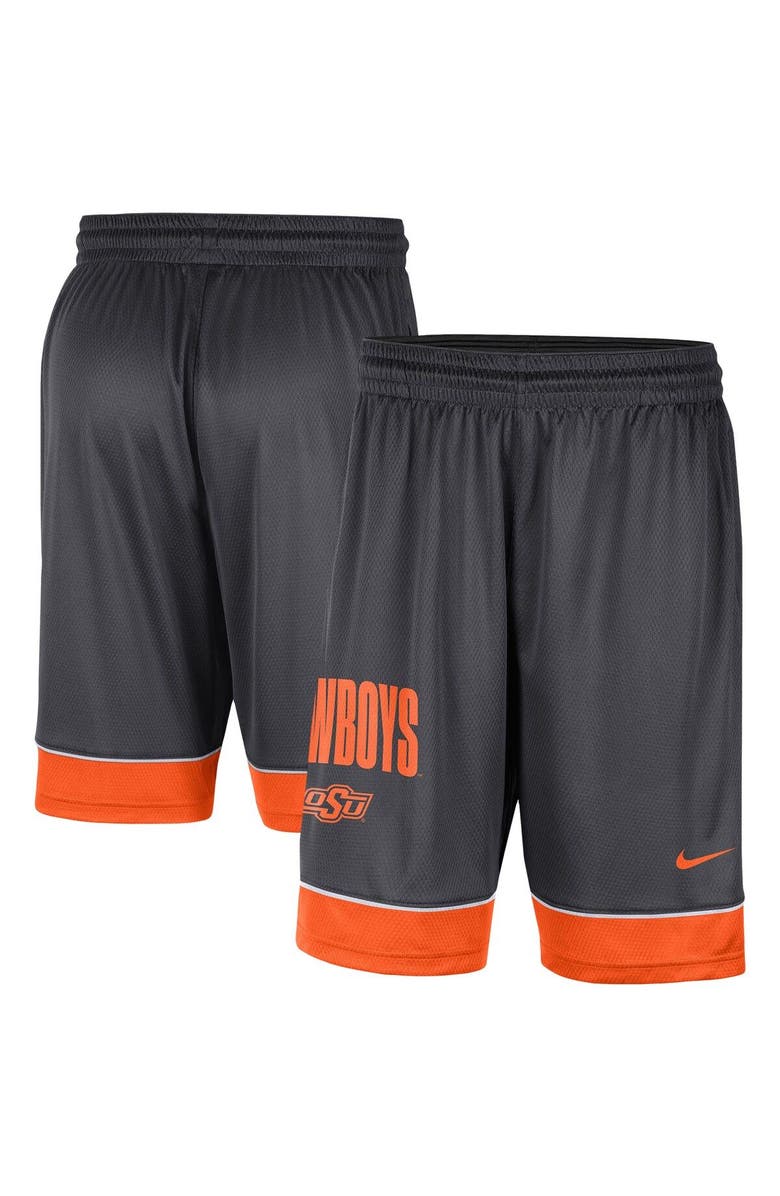 Nike Men's Nike Charcoal/Orange Oklahoma State Cowboys Fast Break Shorts, Main, color, 