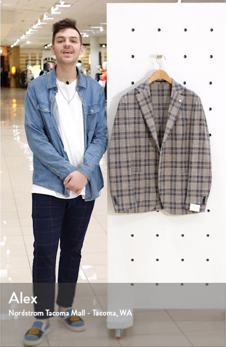 Trim Fit Plaid Cotton Sport Coat, sales video thumbnail