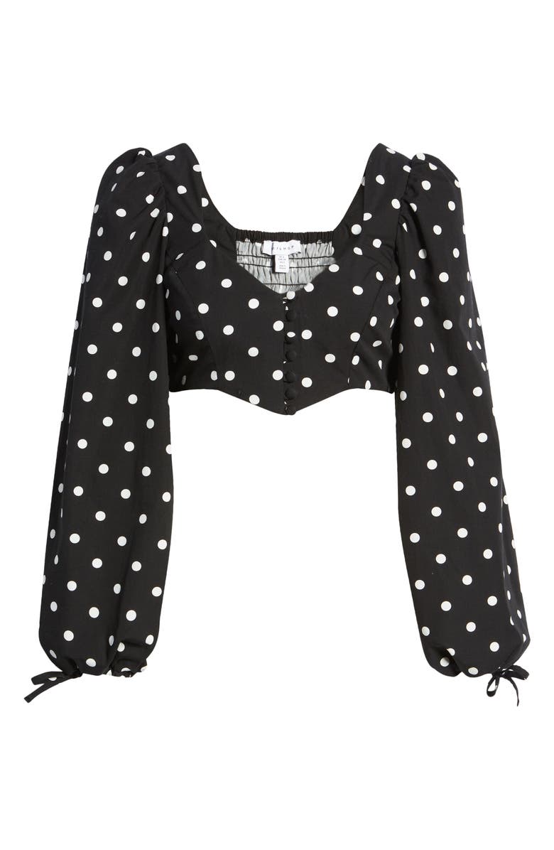 Topshop Spot Corset Crop Top, Alternate, color,