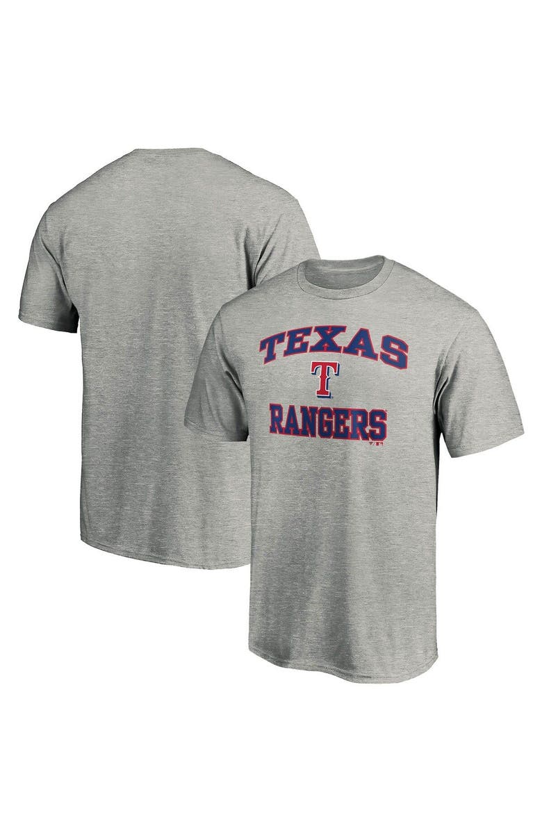 FANATICS Men's Fanatics Branded Heathered Gray Texas Rangers Heart & Soul T-Shirt, Alternate, color, 