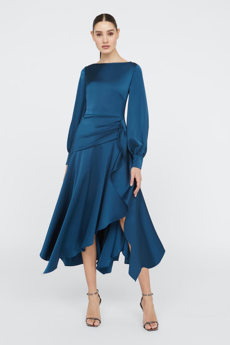 Florence Handkerchief Dress, Alternate, color, Poseidon