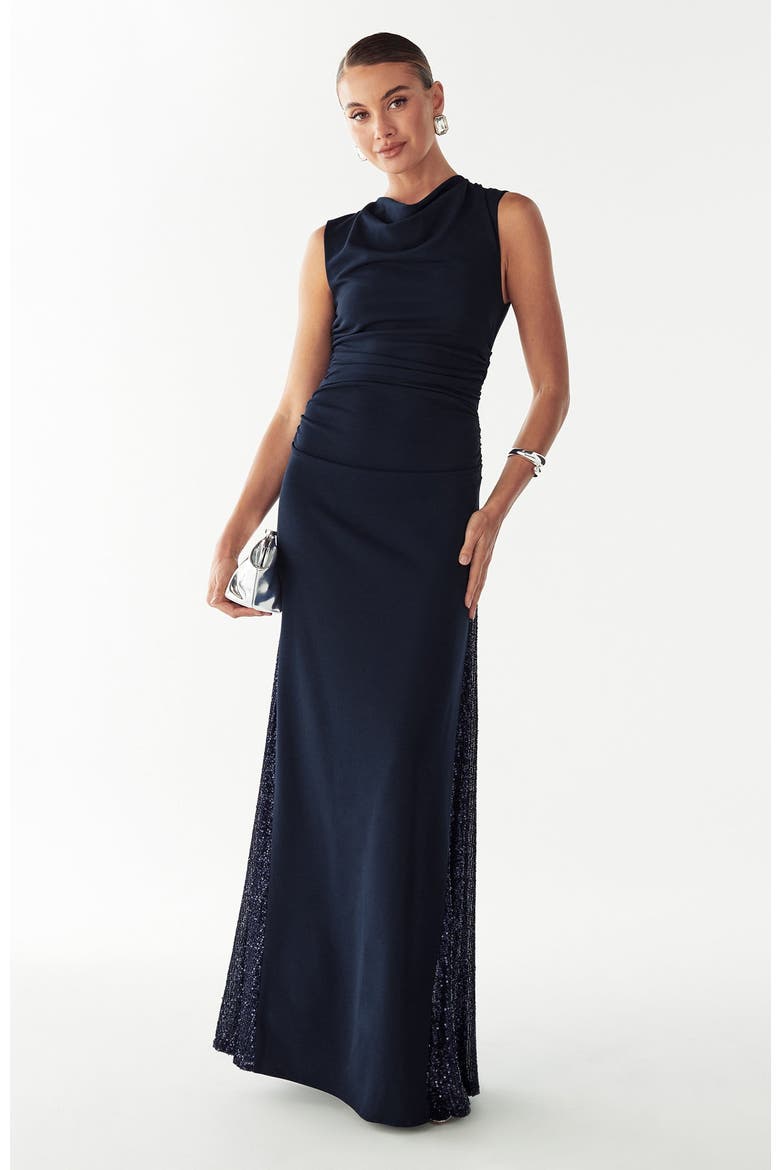 Avena Maxi Dress, Alternate, color, Navy Blue