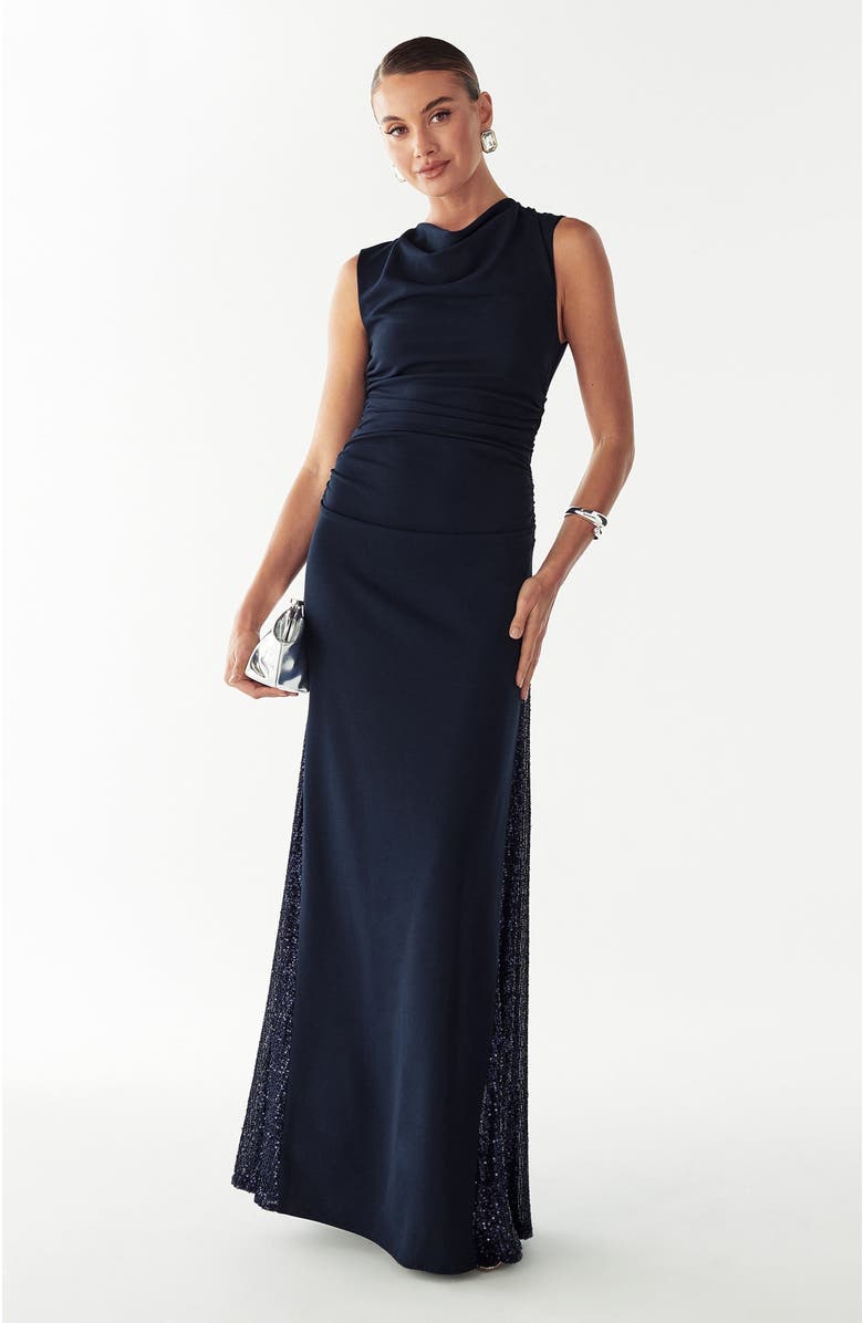BWLDR Avena Maxi Dress, Alternate, color, Navy Blue