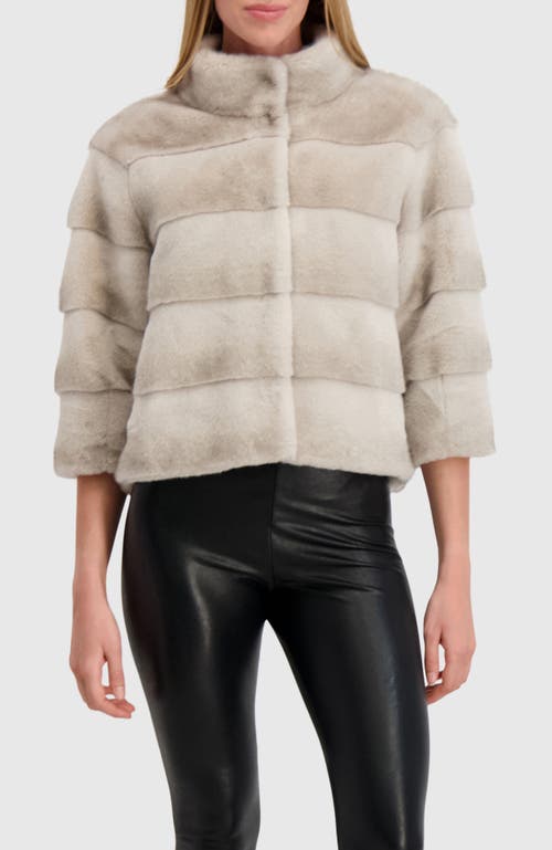 Lyla Grant Fur-free Mink (faux Fur) Jacket In Gray