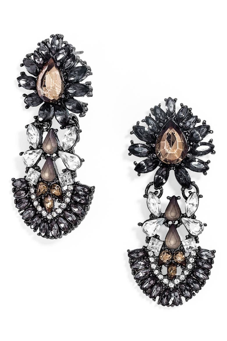 'Smoky Frank' Drop Earrings, Main, color, GREY