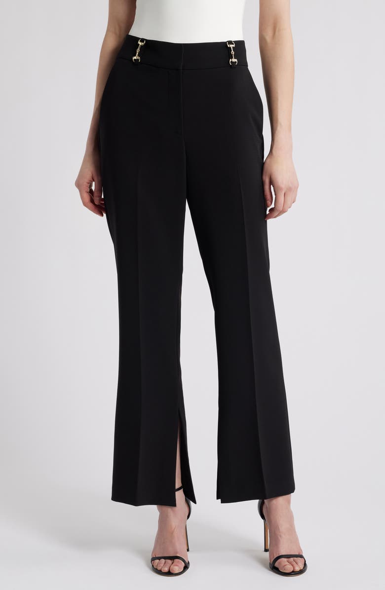 Elie Tahari The Paisleigh Split Hem Pants, Main, color, Noir