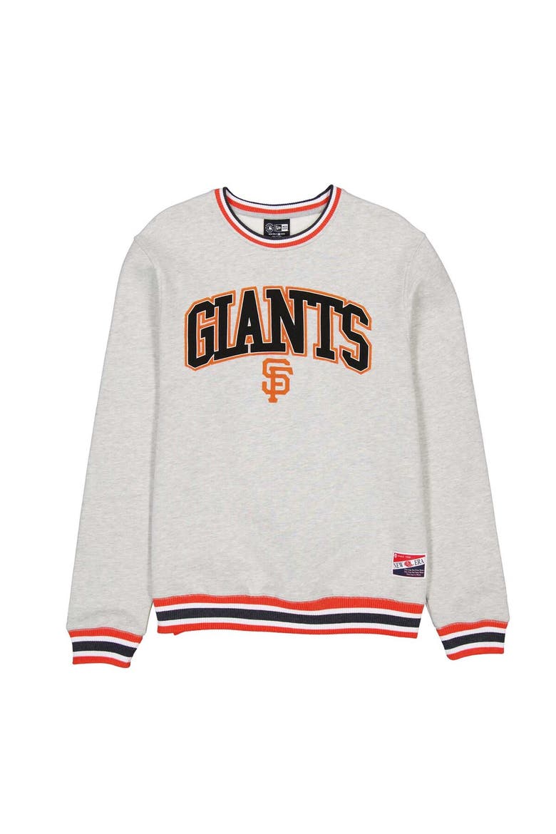 Men's New Era Heather Gray San Francisco Giants Throwback Classic Pullover Sweatshirt, Alternate, color, Heather Gray
