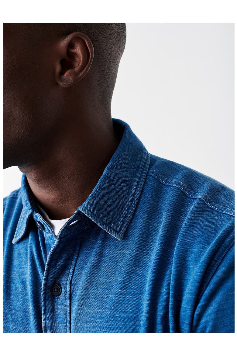 Knit Seasons Organic Cotton Button-Up Shirt, Alternate, color, MEDIUM INDIGO WASH