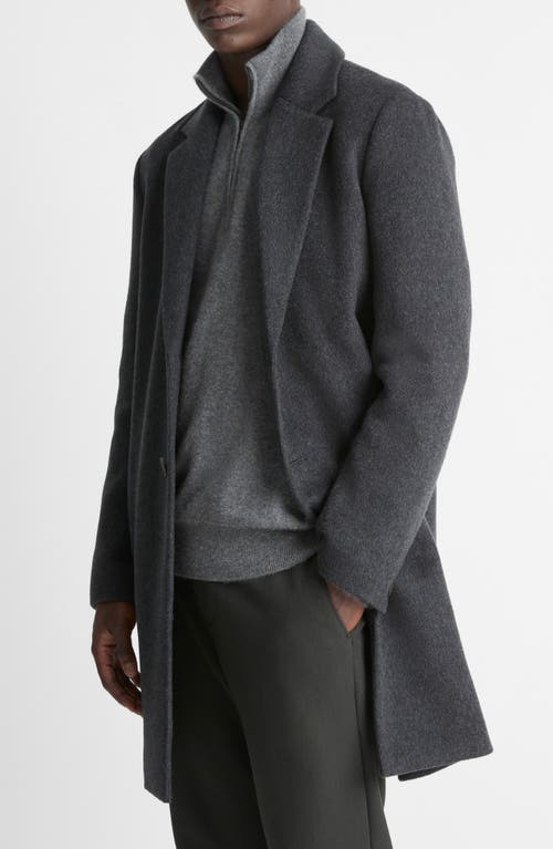 Vince Classic Wool Blend Coat In Gray