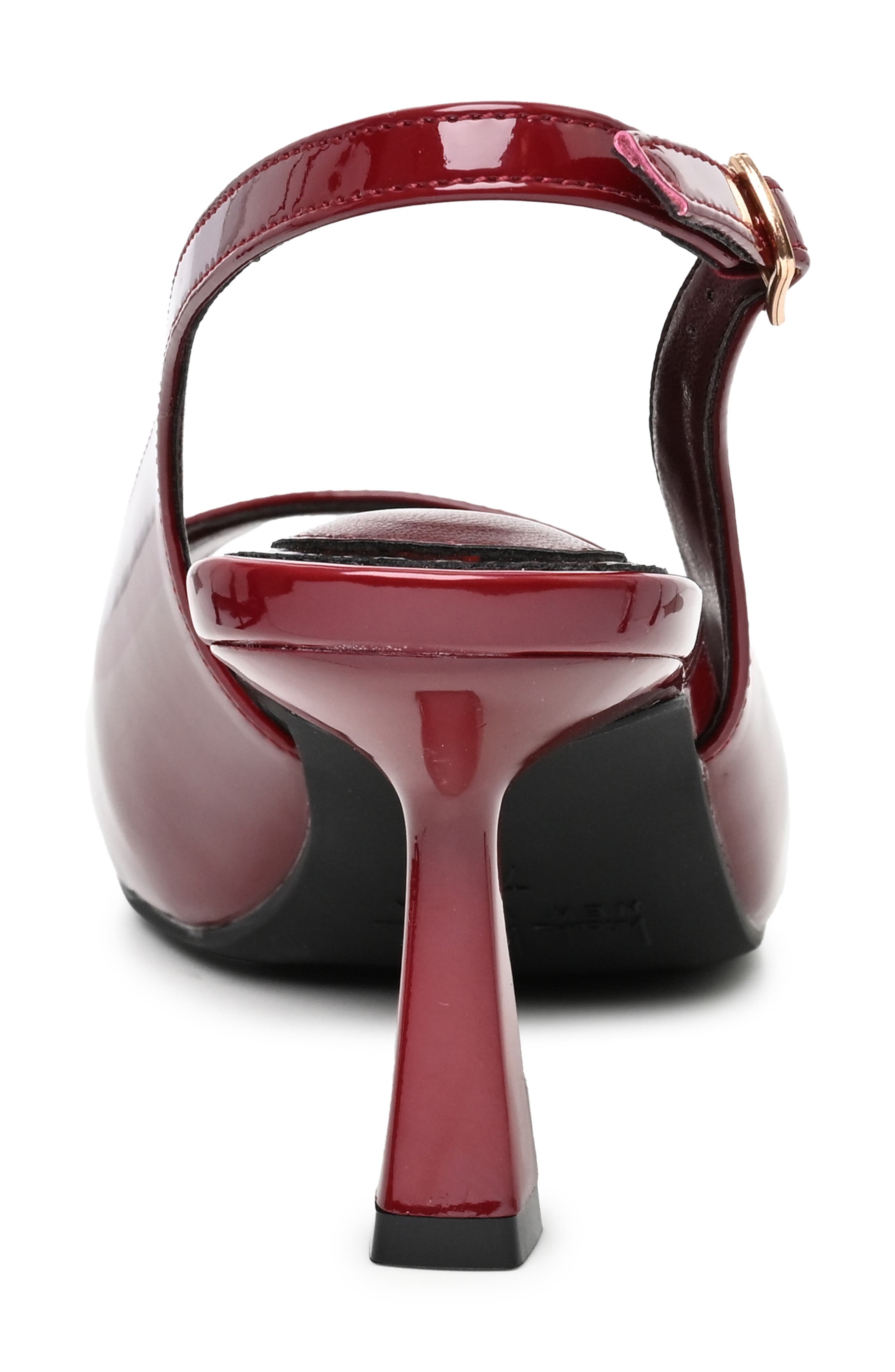Peeps Crystal Peep Toe Slingback Pump, Alternate, color, BURGUNDY PATENT