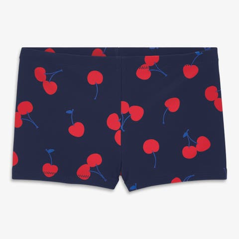 Kids Swim Shortie In Cherries (Toddler, Little Kid, Big Kid)