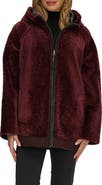 GORSKI Reversible Textured Genuine Shearling Lamb Zip Parka with Ribbed Hem