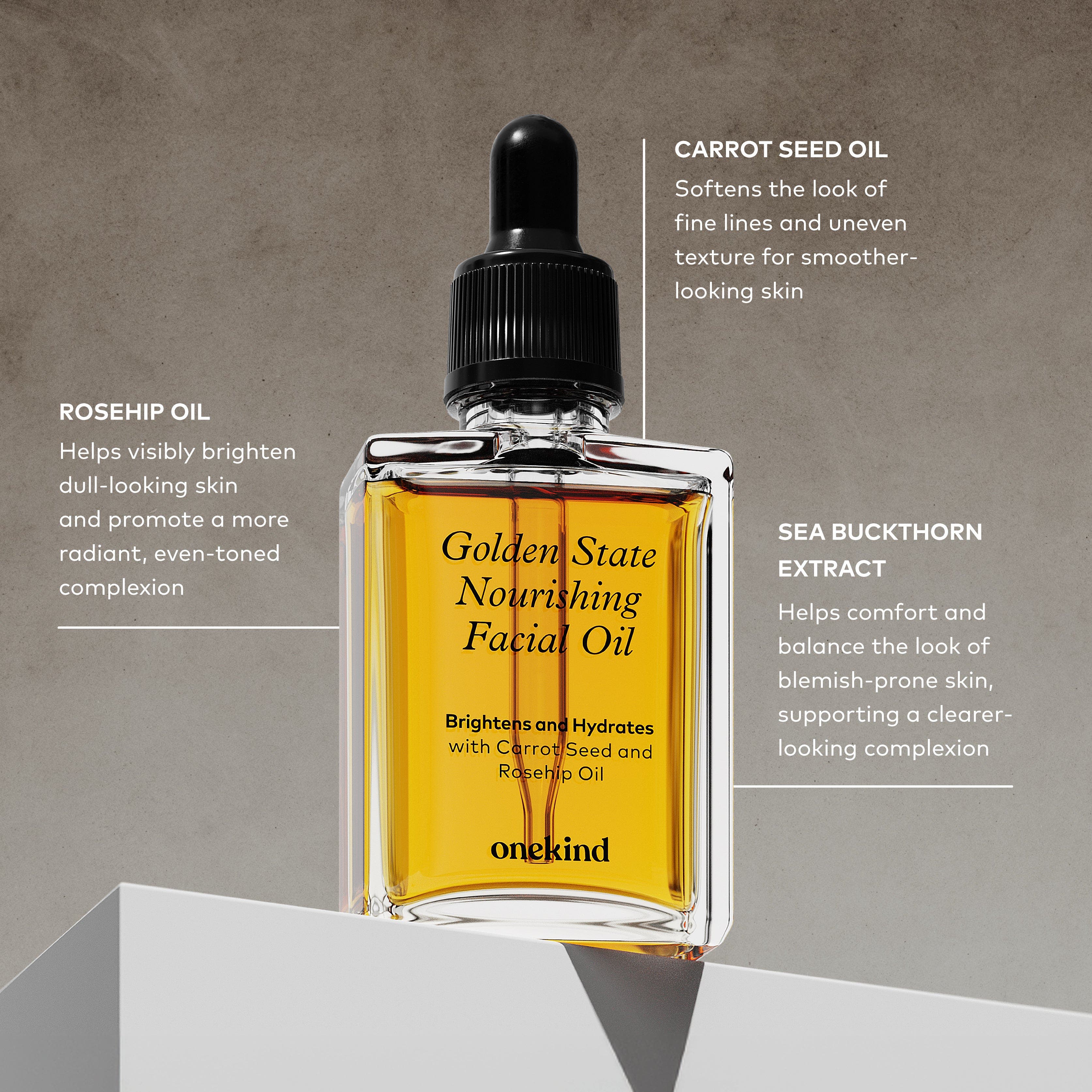Golden State Glow & Hydrate Facial Oil with Rosehip + Carrot Seed
