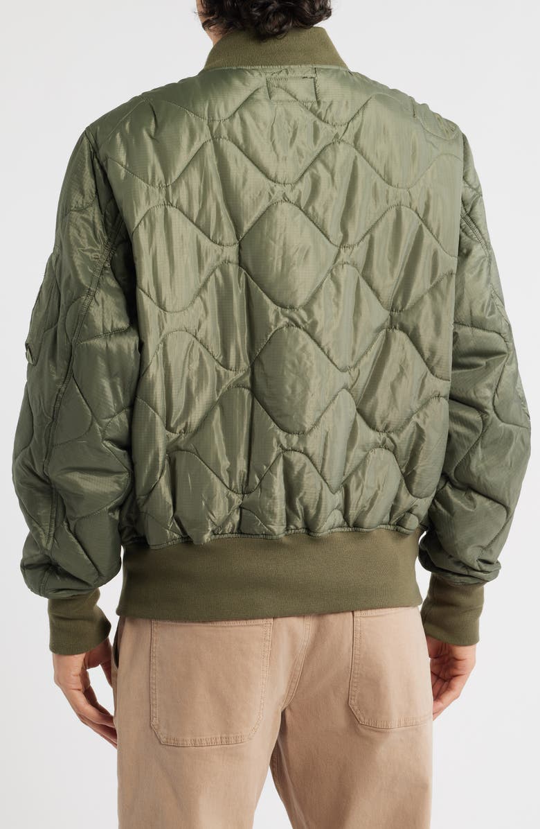 Alpha Industries L-2B Relaxed Water Resistant Quilted Bomber Jacket, Alternate, color, Green