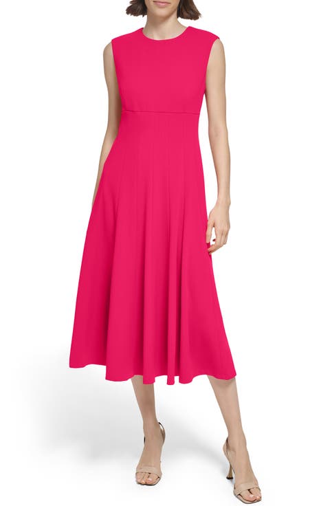 Scuba Crepe Fit & Flare Dress