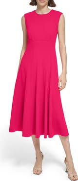 Calvin Klein Scuba Crepe Fit & Flare Dress