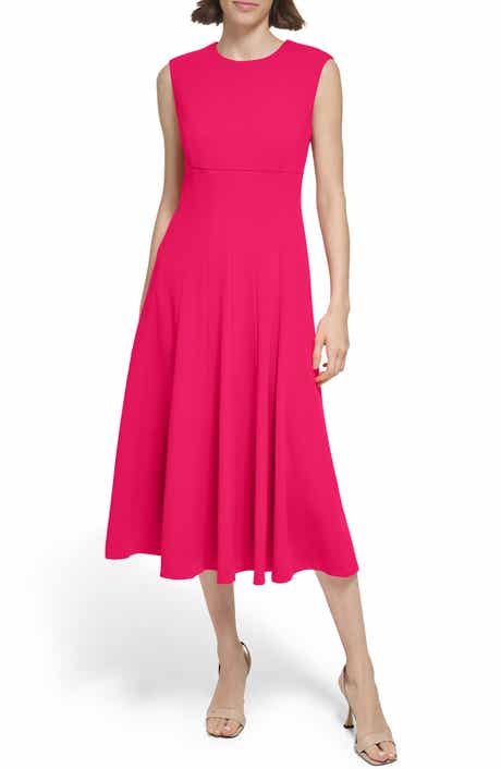 Calvin Klein Scuba Crepe Fit & Flare Dress