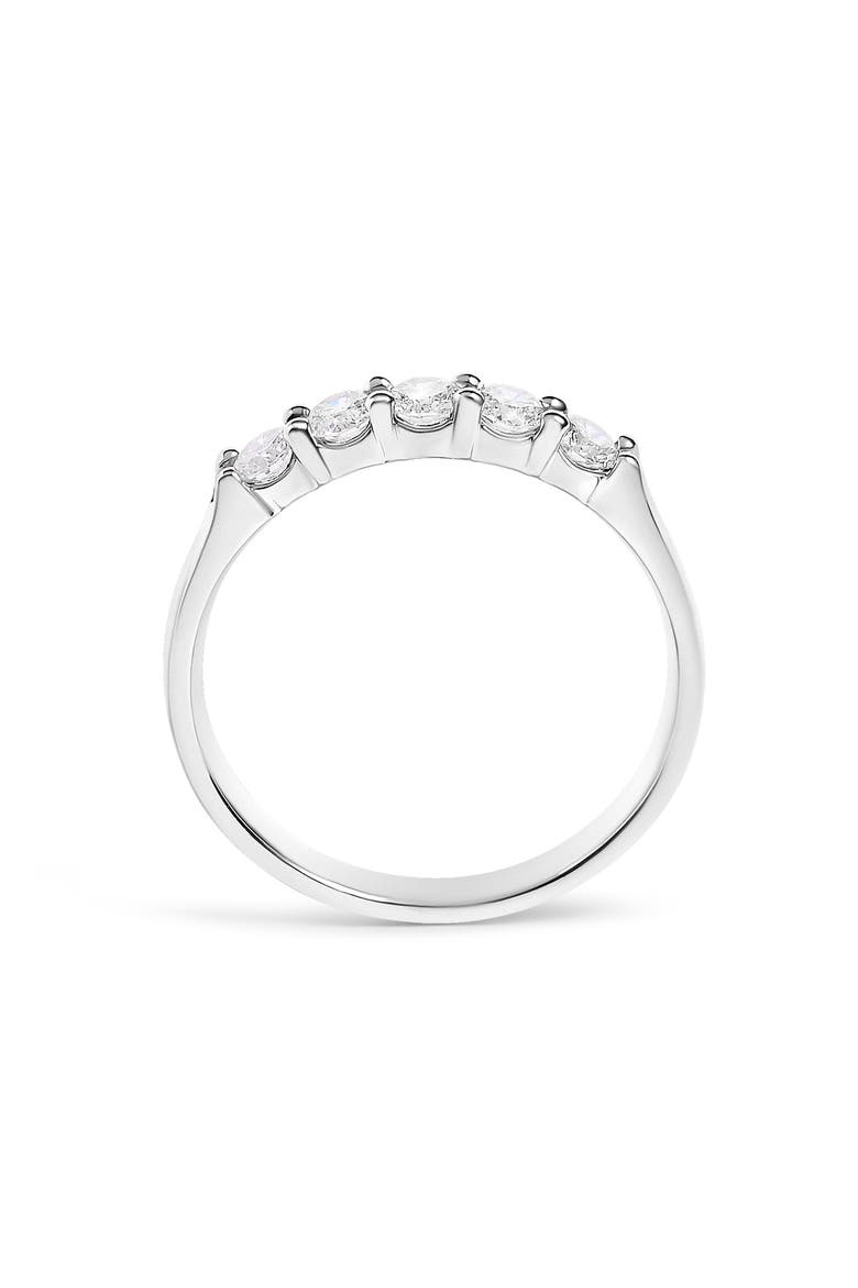 14K Gold 1/2 Ctw Diamond 5 Stone Band Ring, Alternate, color, White Gold