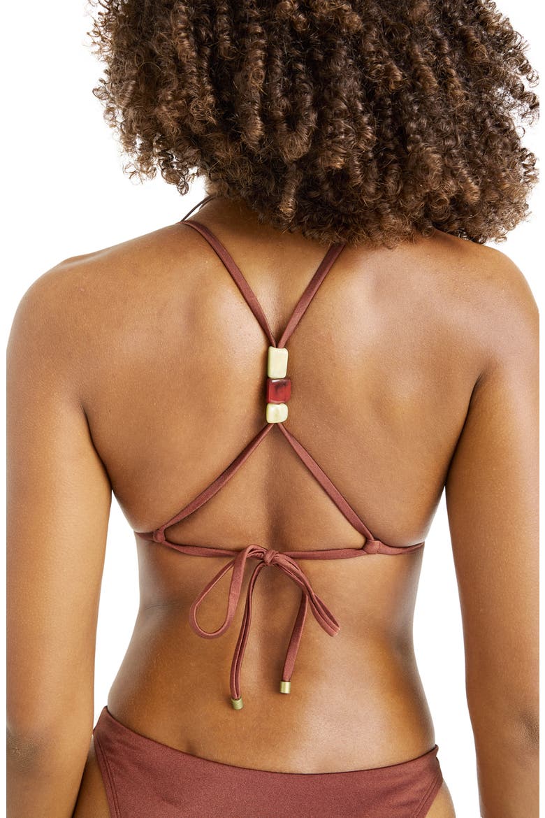 Terra Triangle Bikini Top, Alternate, color, RED OCHRE
