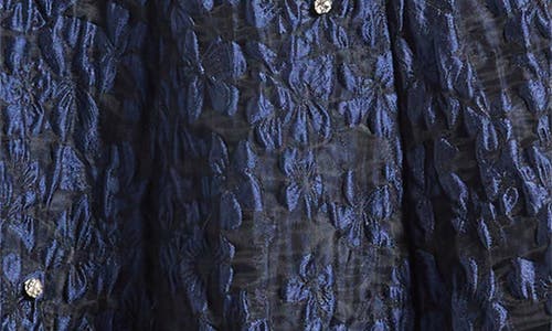 Sister Jane Maison Crystal Detail Floral Jacquard Cocktail Dress In Blue