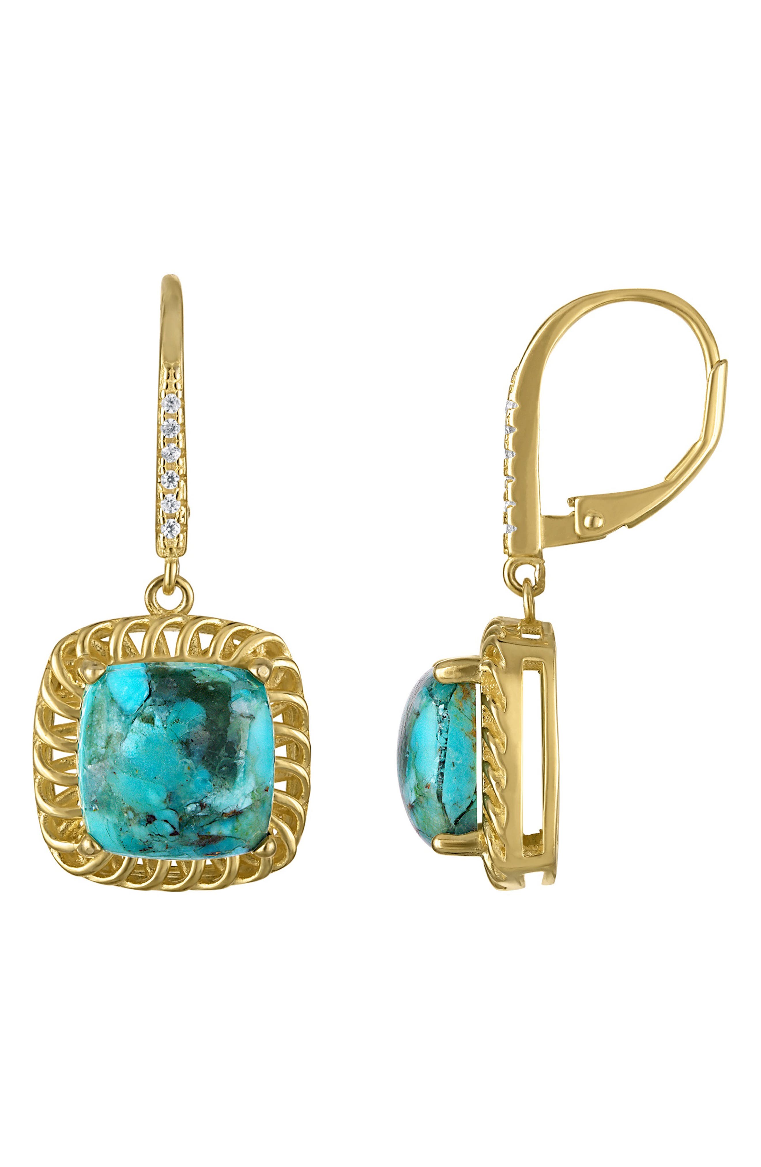FZN Composite Turquoise Drop Earrings
