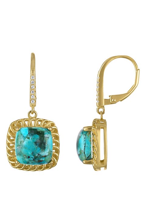 Composite Turquoise Drop Earrings